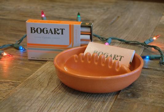 Vintage Orange Ashtray Set